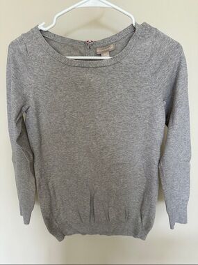 Banana Republic Heather Gray Scoop Neck Sweater